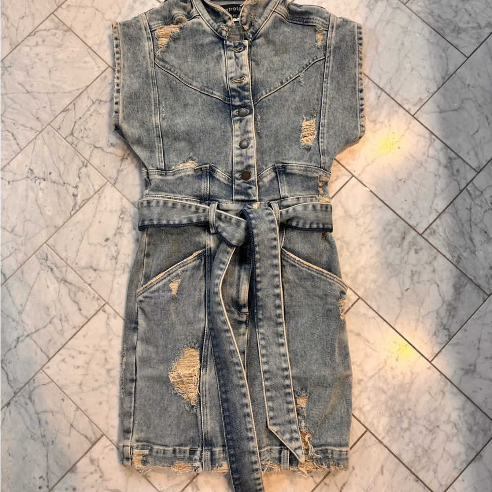 Retrofete Distressed Denim Dress